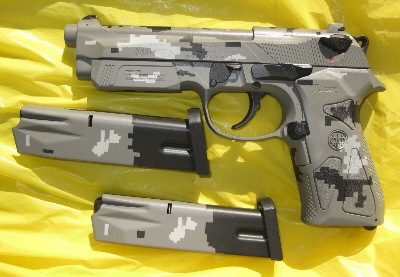 Beretta 90 with Digital Urban camo refinishing