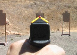 Rear view of Guardian Sight on a Glock 17